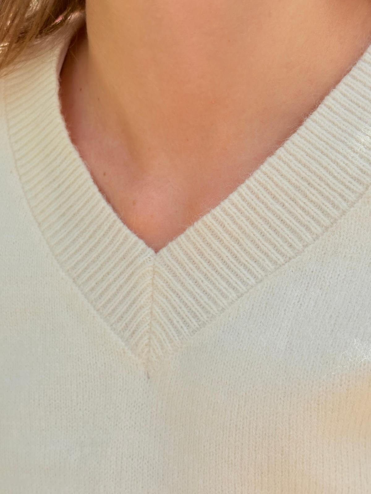 Col V pull bohème femme