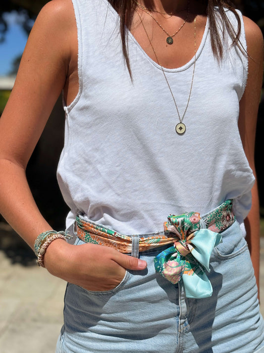 Foulard imprimé zèbre safari ceinture