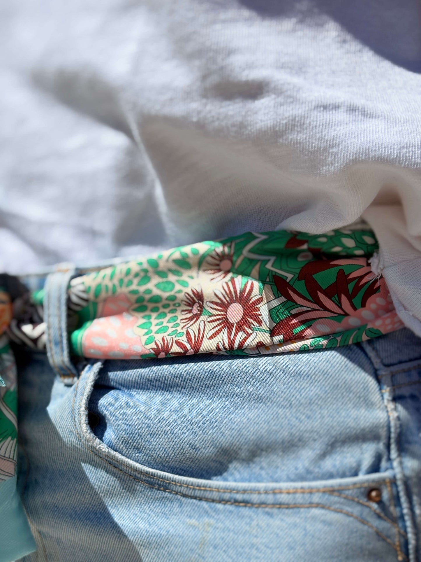 Foulard imprimé zèbre safari ceinture détails