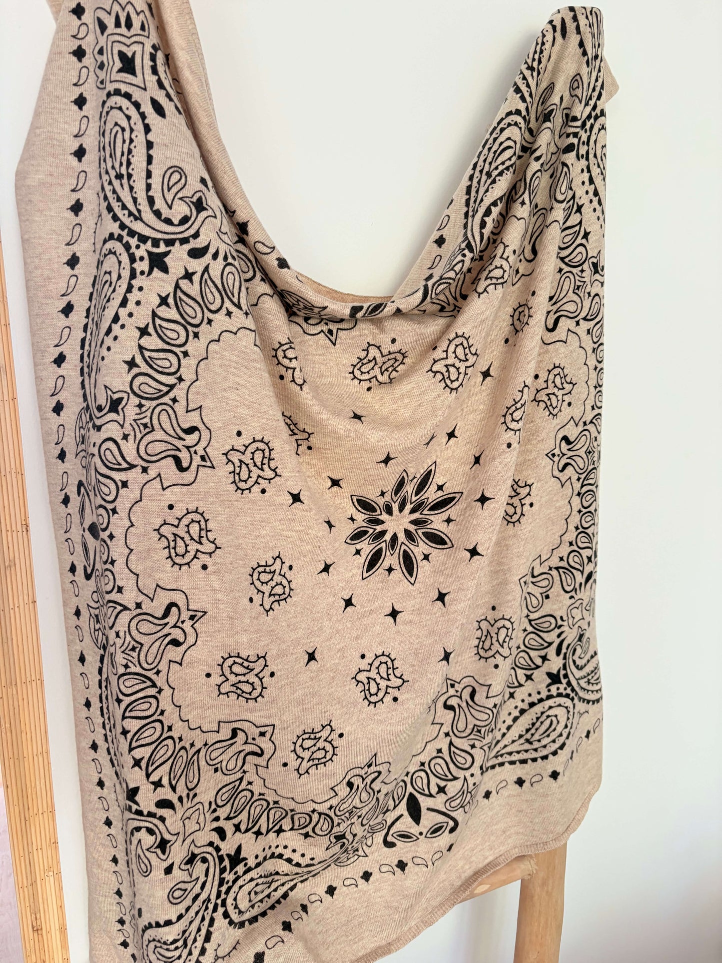 Foulard bandana femme carré beige