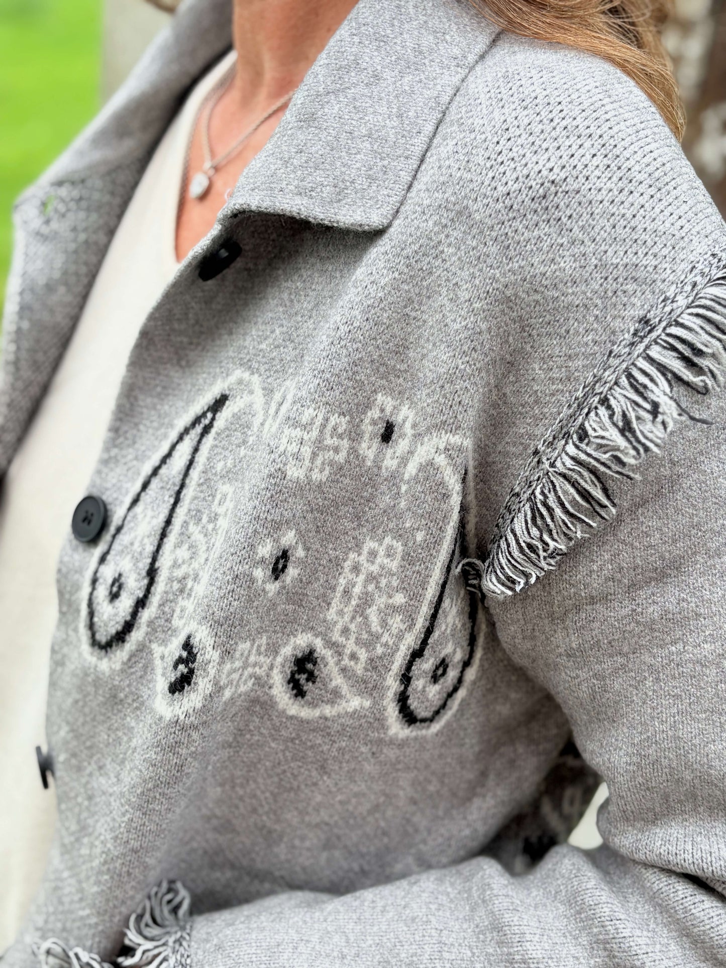 Détails veste femme bandana grise tendance