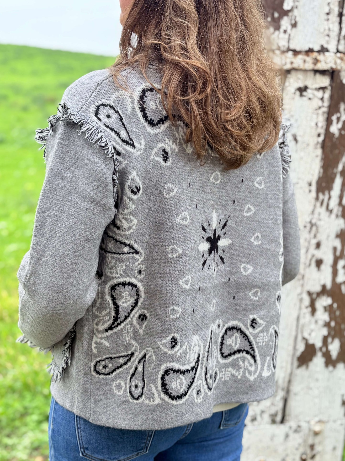 Dos bandana motif pour veste femme toute douce