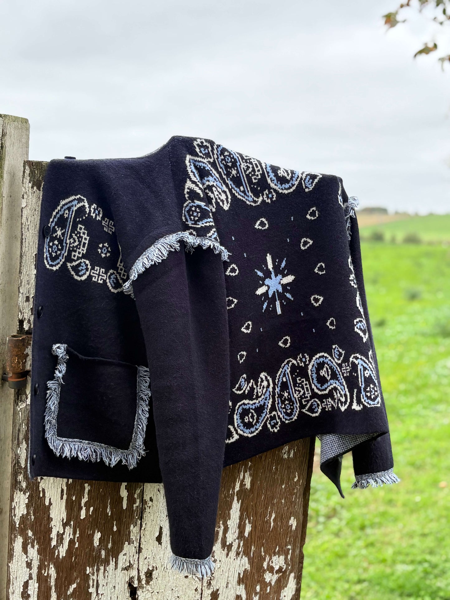 Veste motif bandana bleu marine
