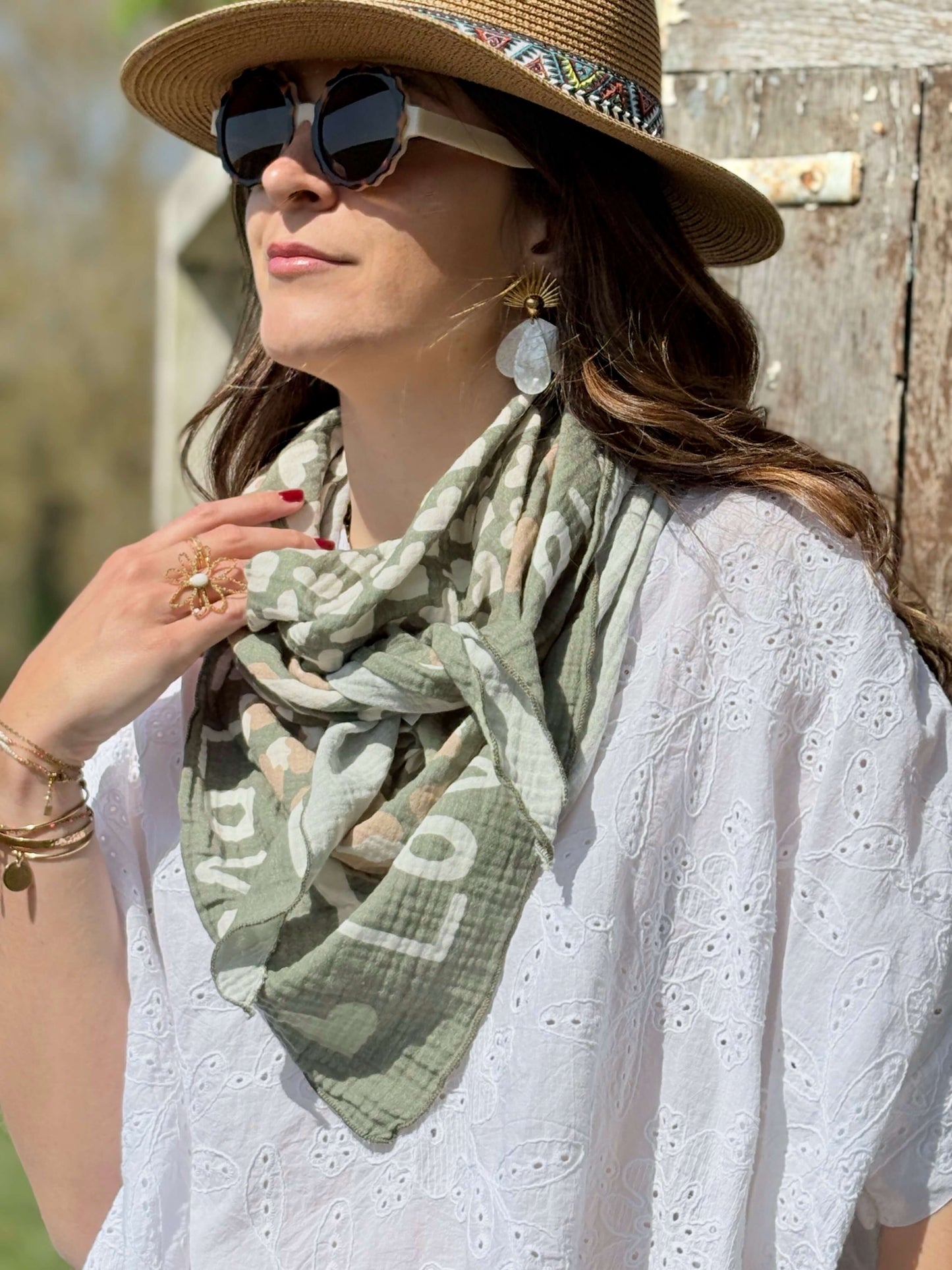 Foulard PERLA kaki