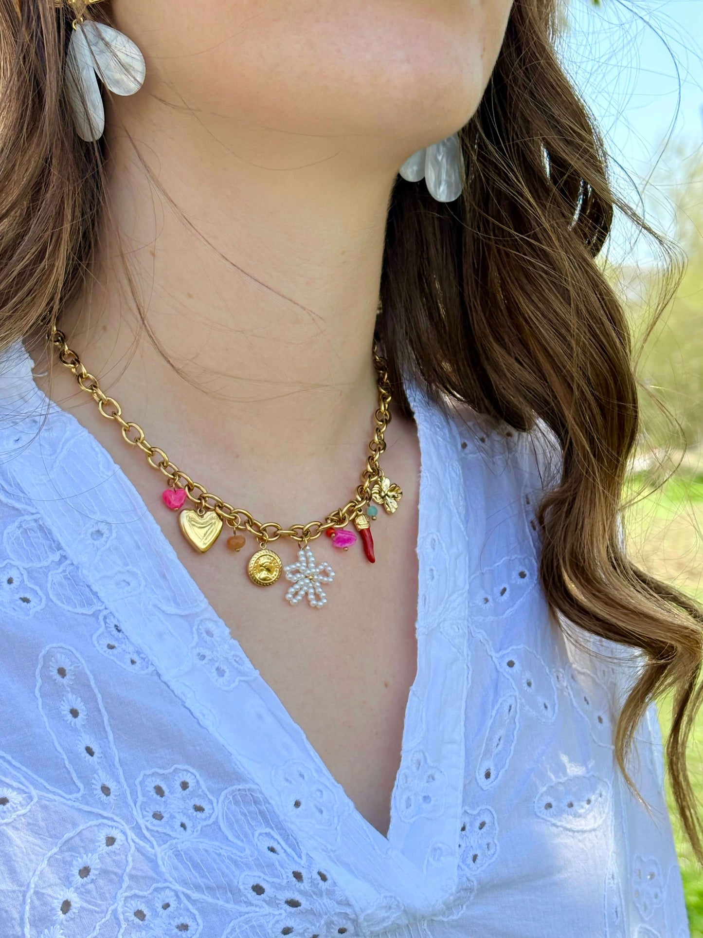 Collier charms en acier inoxydable