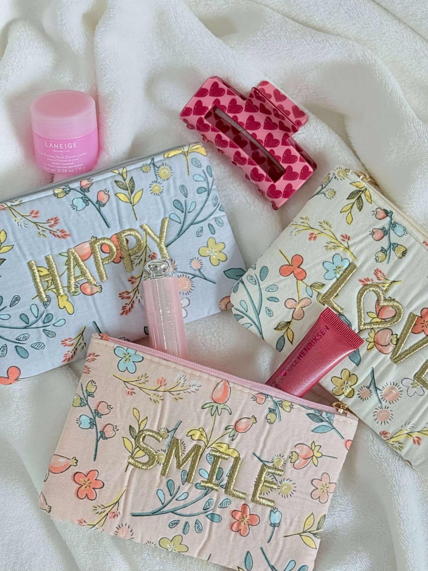 Petite pochette SMILE blanc