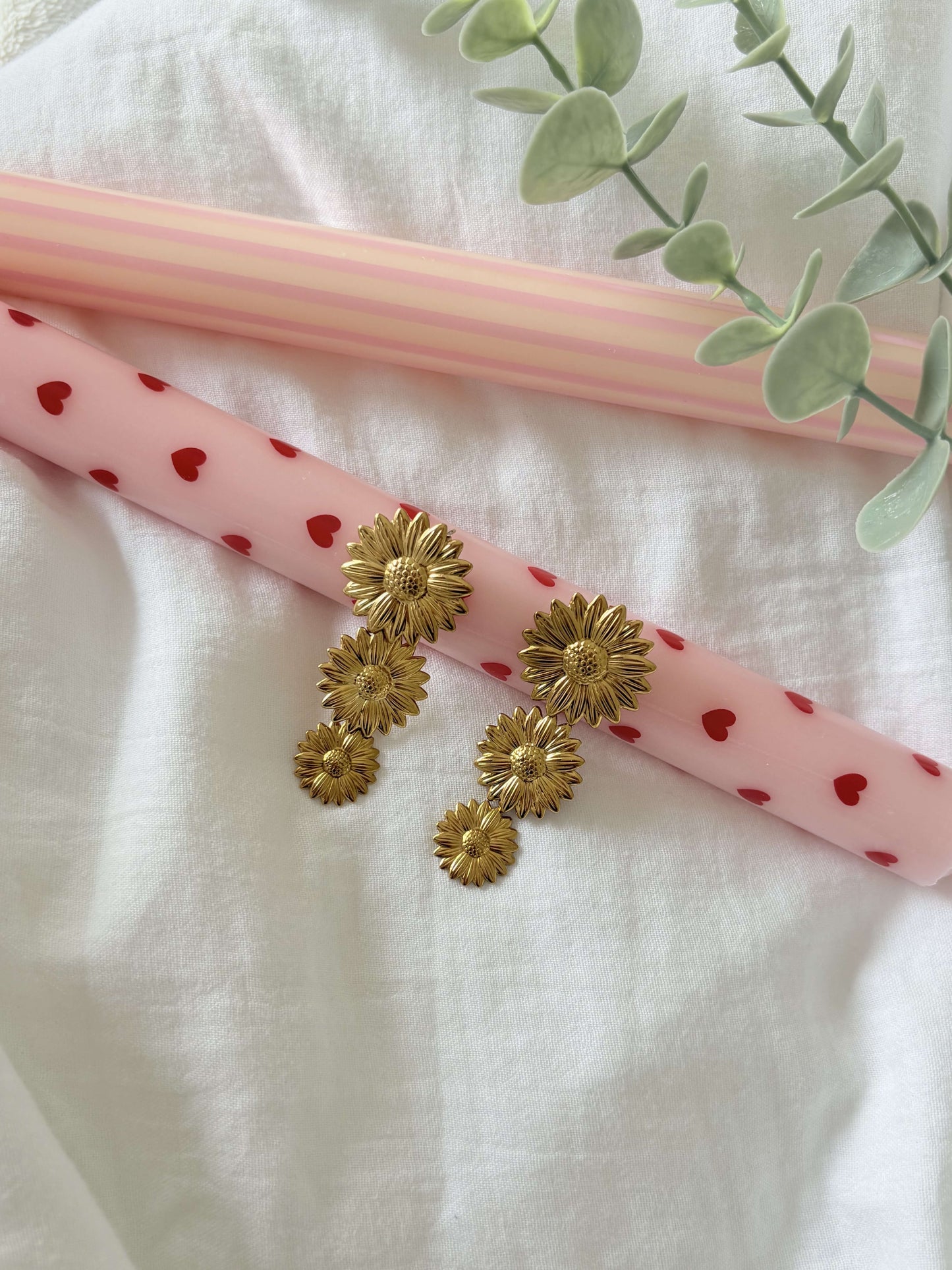 Boucles d’oreilles fleurs acier inoxydable