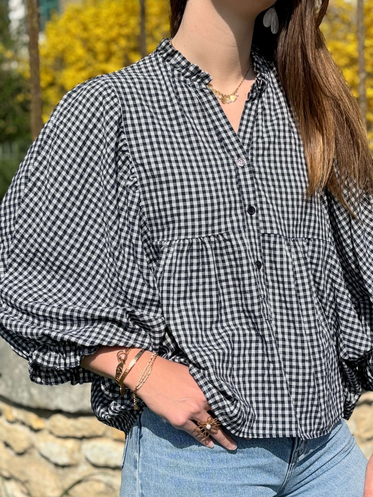 Blouse ANGÈLE bleu marine