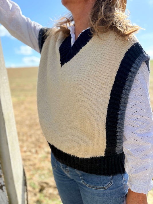 Pull sans manches en alpage et laine tendance