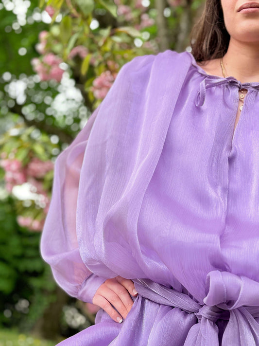 Robe short lavande effet robe chic