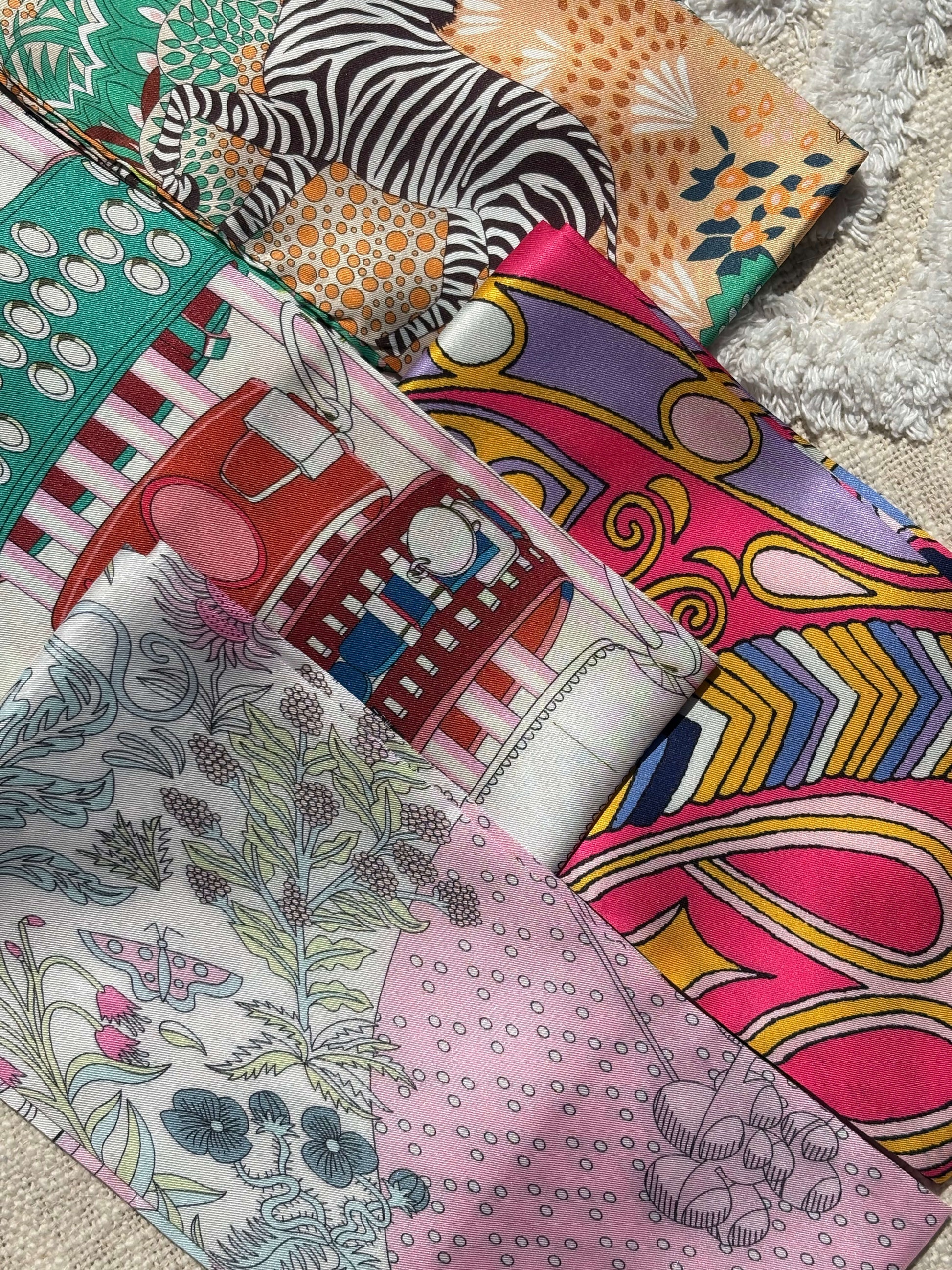 4 foulards ceinture imprimés colorés