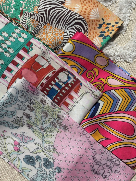 4 foulards ceinture imprimés colorés