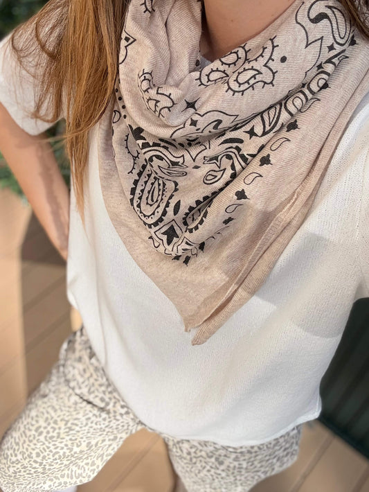 Foulard doux imprimé femme tendance bohème