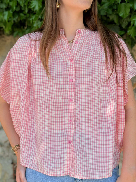 Chemise à carreaux rose femme bohème été – La Bohème Parisienne