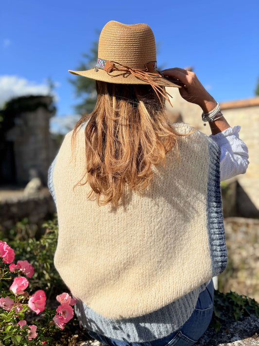 Pull sans manches doux pour femme