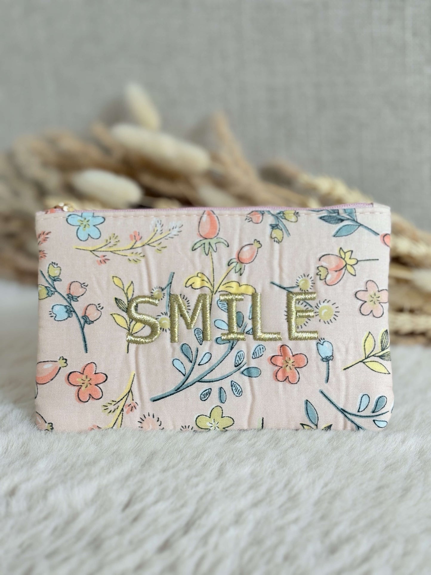 Petite pochette SMILE rose