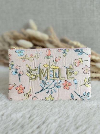 Petite pochette SMILE rose