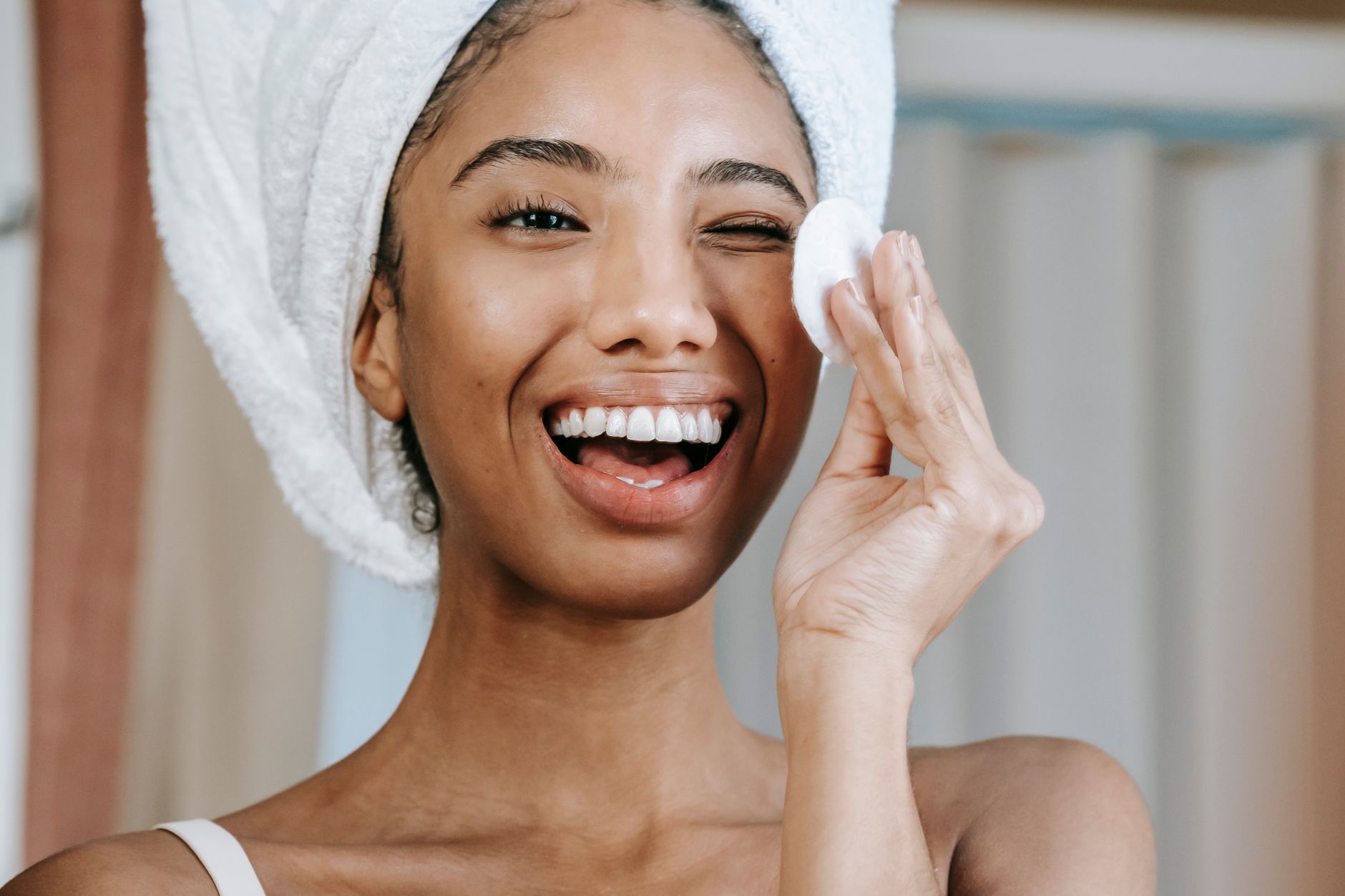Nettoyage de peau avec une lotion